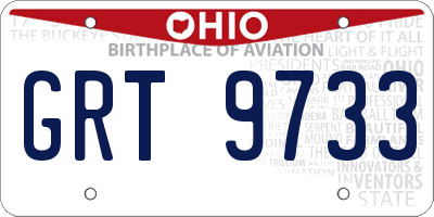 OH license plate GRT9733