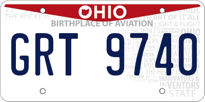 OH license plate GRT9740