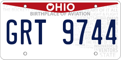 OH license plate GRT9744