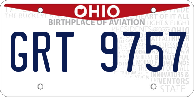 OH license plate GRT9757