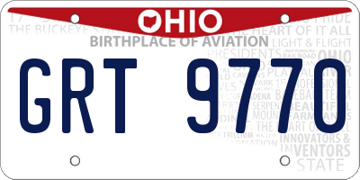 OH license plate GRT9770