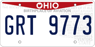OH license plate GRT9773