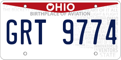 OH license plate GRT9774
