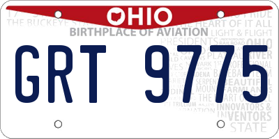 OH license plate GRT9775