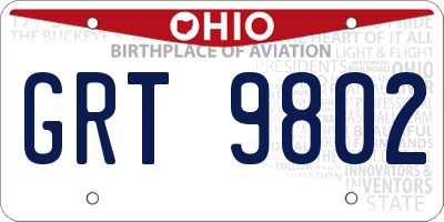 OH license plate GRT9802