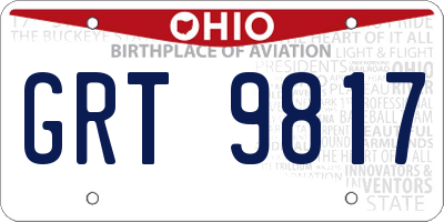 OH license plate GRT9817