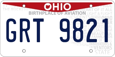 OH license plate GRT9821