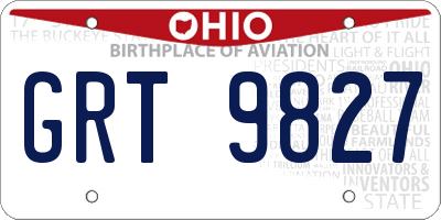 OH license plate GRT9827