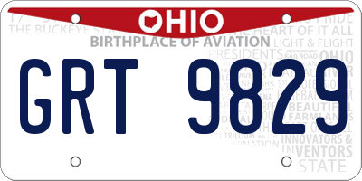 OH license plate GRT9829
