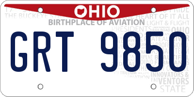 OH license plate GRT9850