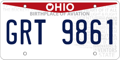 OH license plate GRT9861