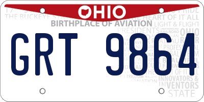 OH license plate GRT9864