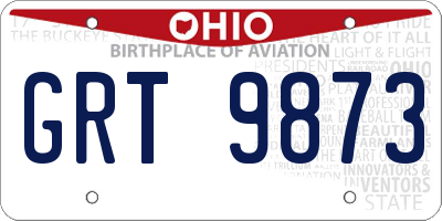 OH license plate GRT9873