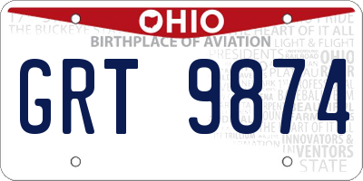 OH license plate GRT9874