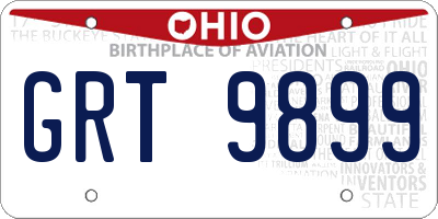 OH license plate GRT9899