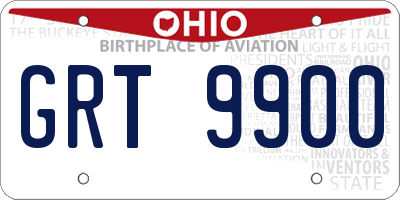 OH license plate GRT9900