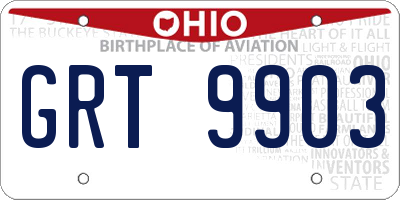 OH license plate GRT9903