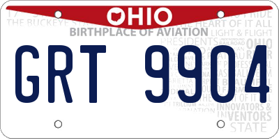 OH license plate GRT9904