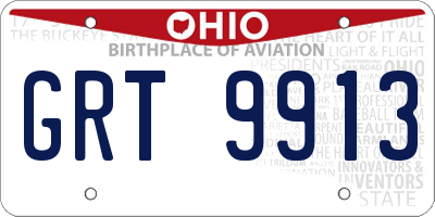 OH license plate GRT9913