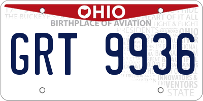 OH license plate GRT9936