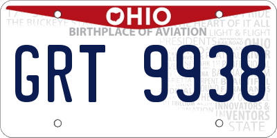 OH license plate GRT9938