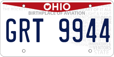 OH license plate GRT9944