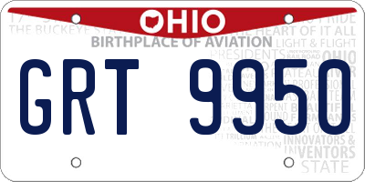 OH license plate GRT9950