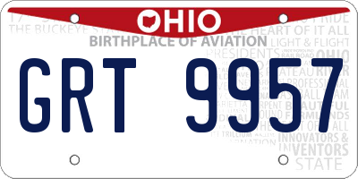 OH license plate GRT9957