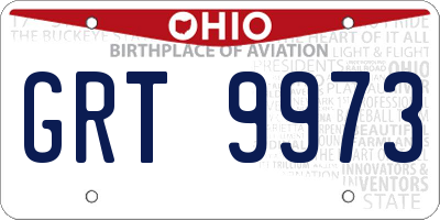 OH license plate GRT9973