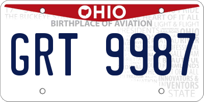 OH license plate GRT9987