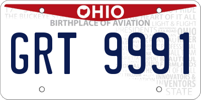 OH license plate GRT9991