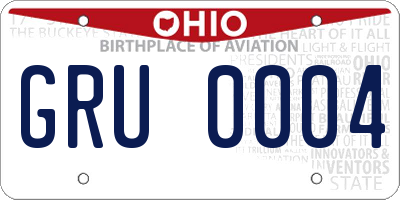 OH license plate GRU0004