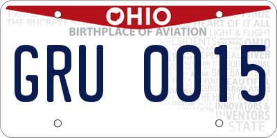 OH license plate GRU0015