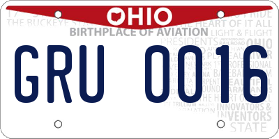 OH license plate GRU0016