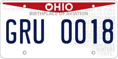 OH license plate GRU0018