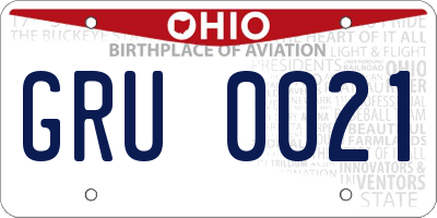OH license plate GRU0021