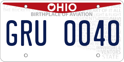 OH license plate GRU0040