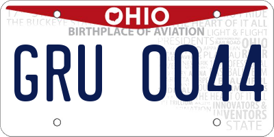 OH license plate GRU0044