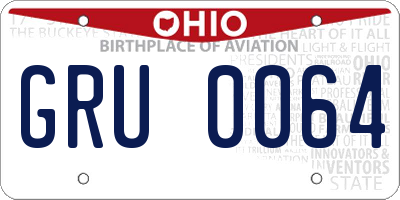 OH license plate GRU0064