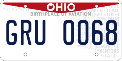 OH license plate GRU0068