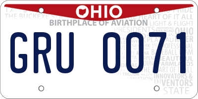 OH license plate GRU0071