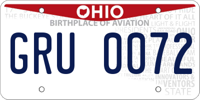 OH license plate GRU0072