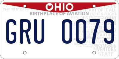 OH license plate GRU0079