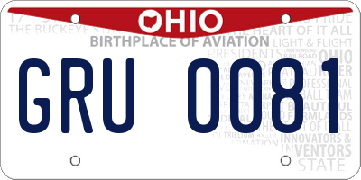 OH license plate GRU0081