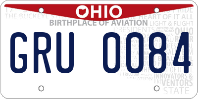OH license plate GRU0084