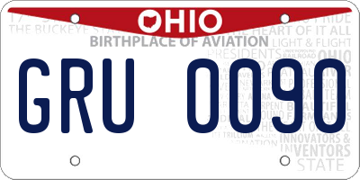 OH license plate GRU0090