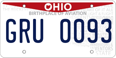 OH license plate GRU0093