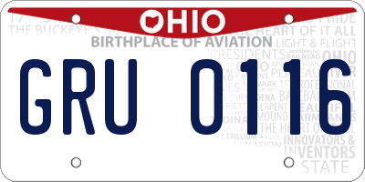 OH license plate GRU0116