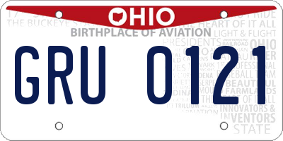 OH license plate GRU0121