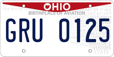 OH license plate GRU0125